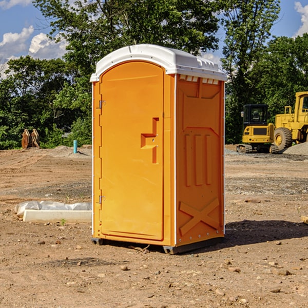 how often are the porta potties cleaned and serviced during a rental period in Baxter